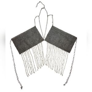 Rhinestone body chain tassle Adjustable halter top small medium